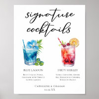 Blue Lagoon Dirty Shirley Signature Cocktails Menu