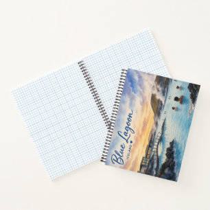 Blue Lagoon Iceland thermal bath watercolor Notebook