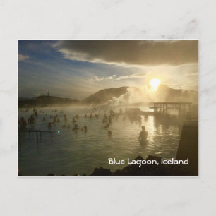 Blue Lagoon Islande Sunshine Carte postale avec éc