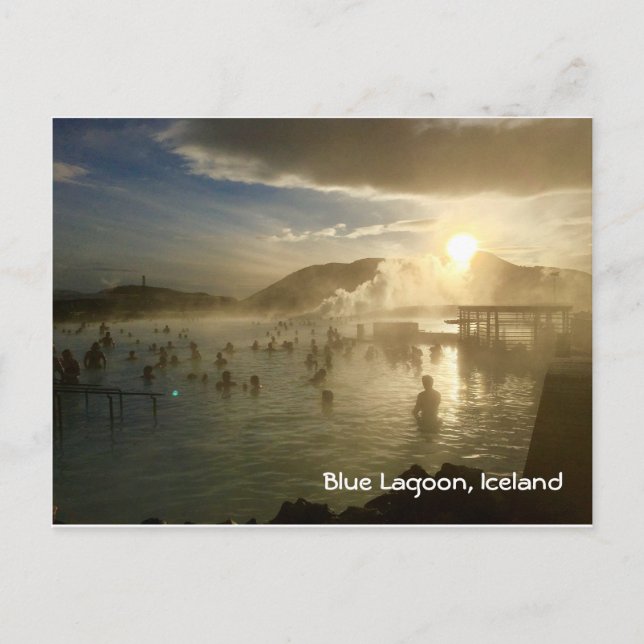 Blue Lagoon Islande Sunshine Carte postale avec éc (Devant)