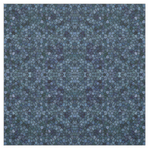 Blue Lagoon Midnight Cobbled Patchwork Terrazo Pat Fabric