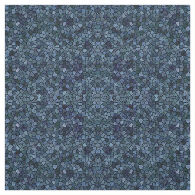 Blue Lagoon Midnight Cobbled Patchwork Terrazo Pat Fabric (Swatch)