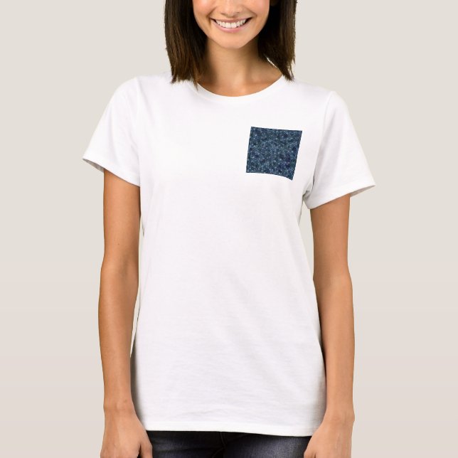 Blue Lagoon Midnight Cobbled Patchwork Terrazo T-Shirt (Front)