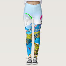 Blue lagoon paragliding leggings