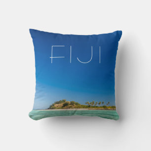 Blue Lagoon Seascape, Fiji Throw Pillow