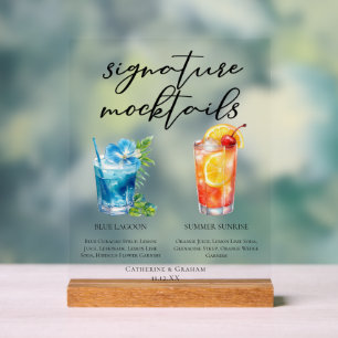 Blue Lagoon Summer Sunrise Beach Mocktails Acrylic Sign