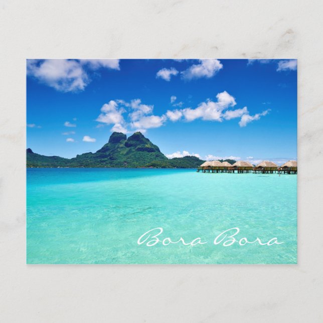 Blue lagoon to Mt Otemanu Bora Bora Postcard (Front)