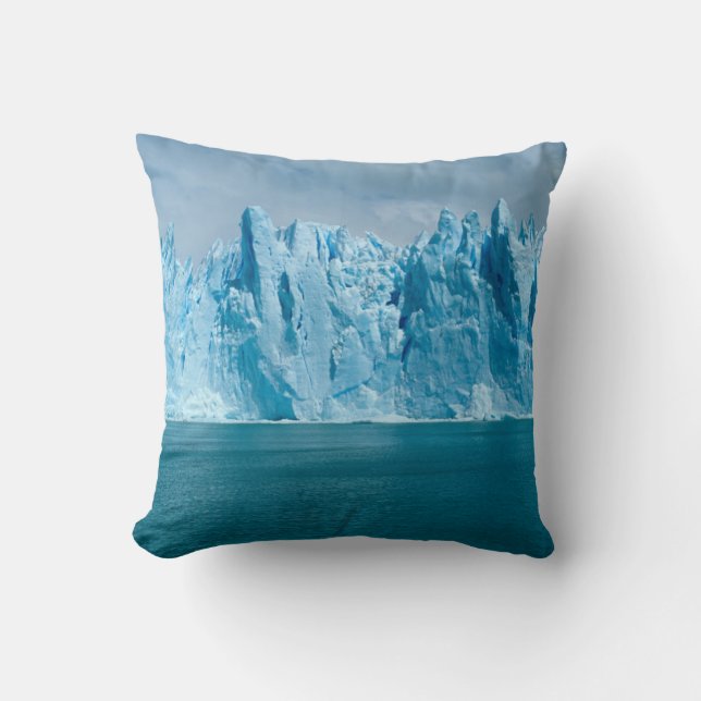 Blue Lake, Ice And Sky Throw Pillow (Front)