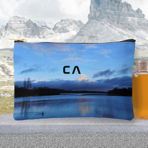 Blue Lake Photo Monogram Accessory Pouch