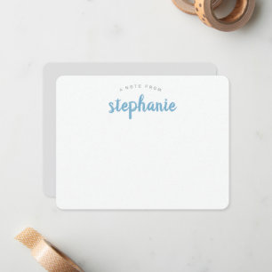 Blue Lake Playful Script Personalized Flat Card