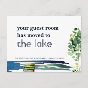 Blue Lake Your Guest Room Has Moved New Home Announcement Postcard