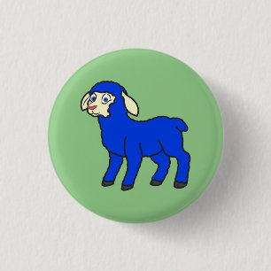 Blue Lamb 1 Inch Round Button