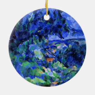 Blue Landscape by Paul Cezanne Ceramic Ornament