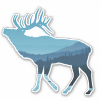 Blue Landscape Elk Forest Mountain