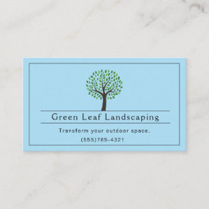 Blue Landscaping Yard Garden Service Business Card
