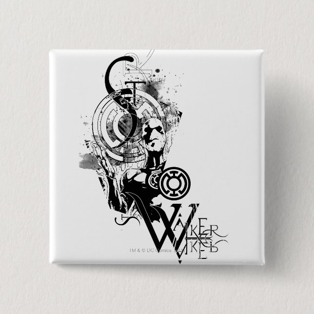 Blue Lantern Graphic 2 Inch Square Button (Front)