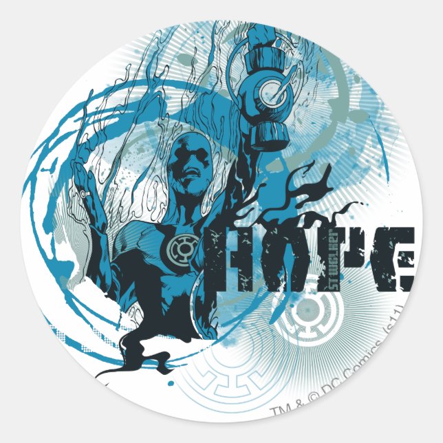 Blue Lantern Graphic 3 Classic Round Sticker (Front)