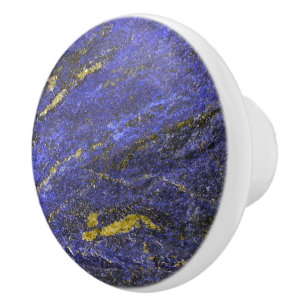 Blue Lapis Gemstone Ceramic Knob