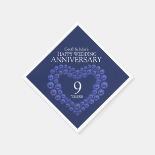 blue Lapis Lazuli beaded heart anniversary Napkin