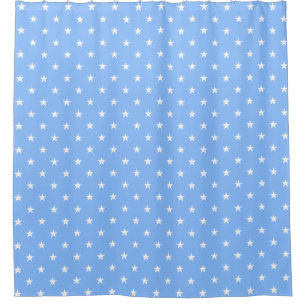 Blue Large Stars Shower Curtain