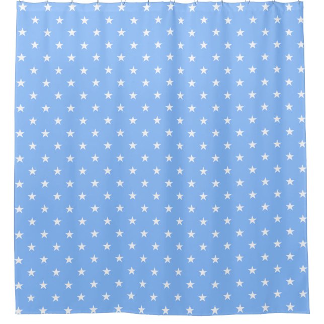 Blue Large Stars Shower Curtain (Front)
