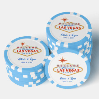 Blue Las Vegas Poker Chip Wedding Favour