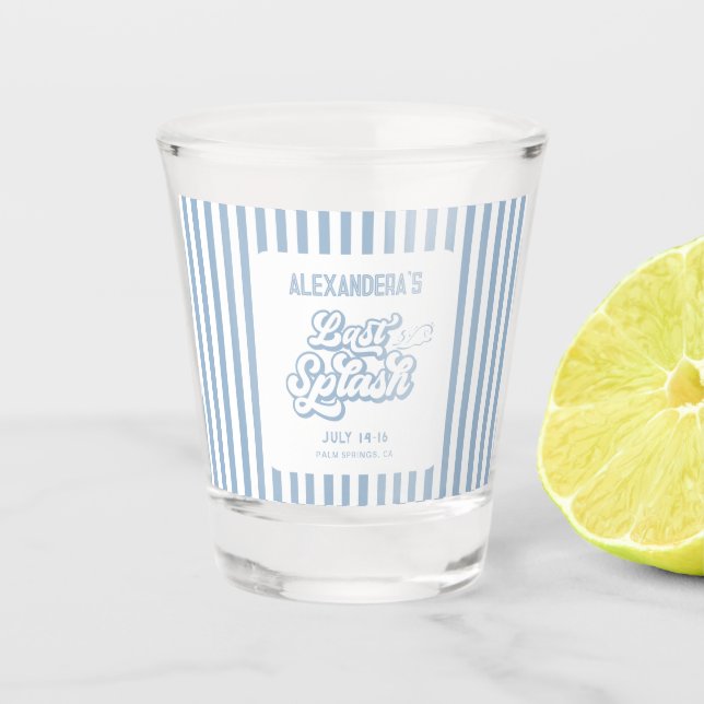 Blue Last Splash Bachelorette Shot Glass (Front)