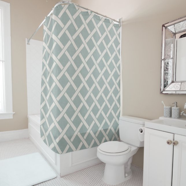 Blue Lattice | Modern Farmhouse Bathroom Decor (In Situ)