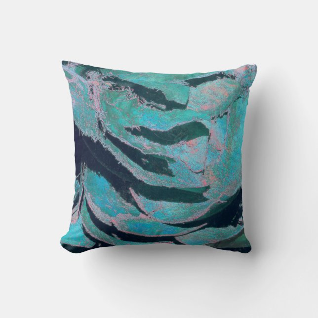 Blue Laughing Mask Throw Pillow (Front)