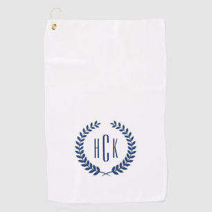 Blue Laure Wreat Monogram. Golf Towel