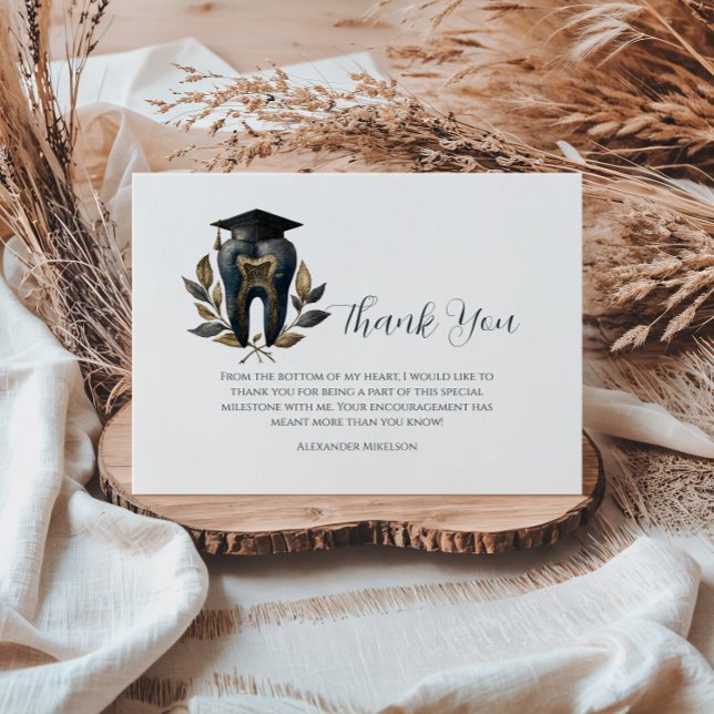 Blue Laurel Dental Graduation Thank You Card (Creator Uploaded)