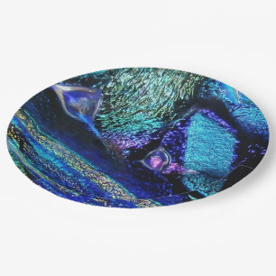 Blue Lava Glass Paper Plate