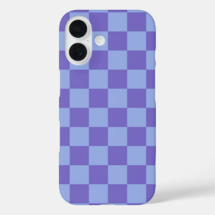 Blue & Lavender Chequerboard Pattern iPhone 16 Case
