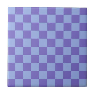 Blue & Lavender Chequerboard Pattern Tile