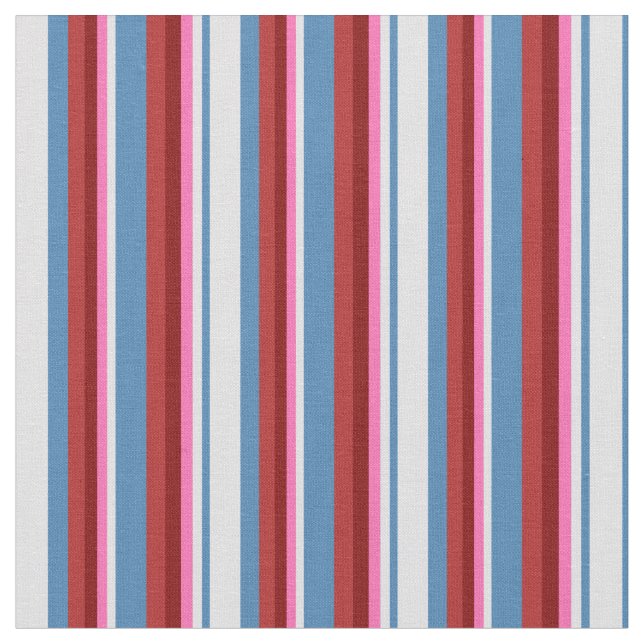 Blue, Lavender, Hot Pink, Maroon & Red Pattern Fabric (Close Up)