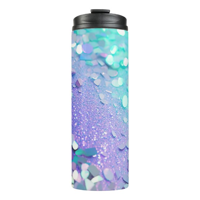 Blue Lavender Mint Glitter Thermal Tumbler 12oz (Front)