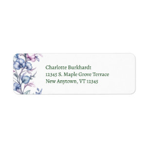 Blue Lavender Watercolor Floral Vine