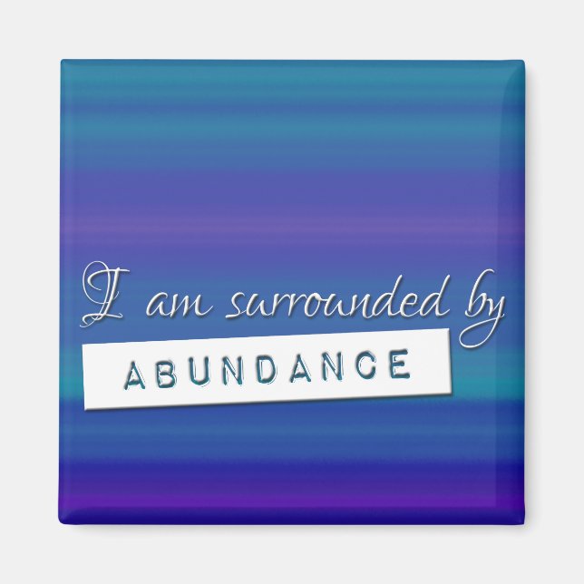 Blue Law of Attraction Abundance Affirmation Magnet (Front)