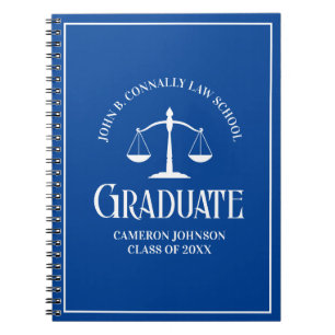 Blue Law School Graduate Personalized Graduation Notebook