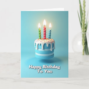 Blue Layer Cake Birthday Card
