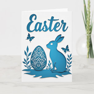 Blue Layered Easter Scene Card