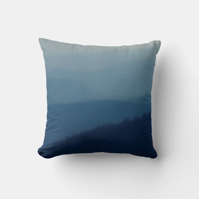Blue Layers Throw Pillow (Front)