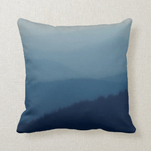 Blue Layers Throw Pillow
