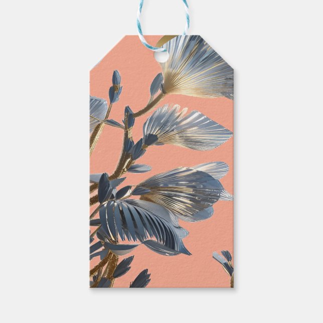Blue Leaf Nature Plant  Gift Tags (Front)