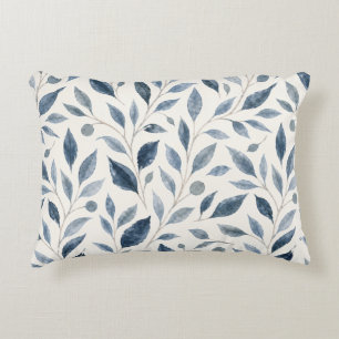 Blue Leaf Personalized Accent Pillow