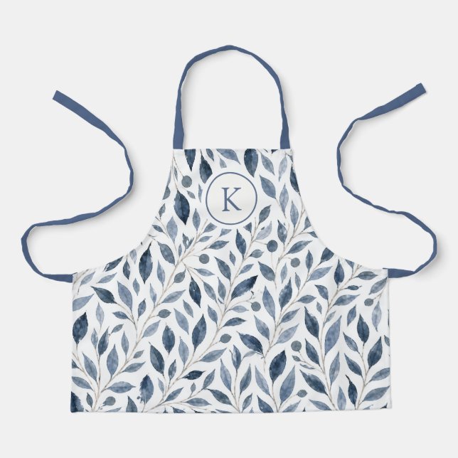 Blue Leaf Personalized Apron (Front)