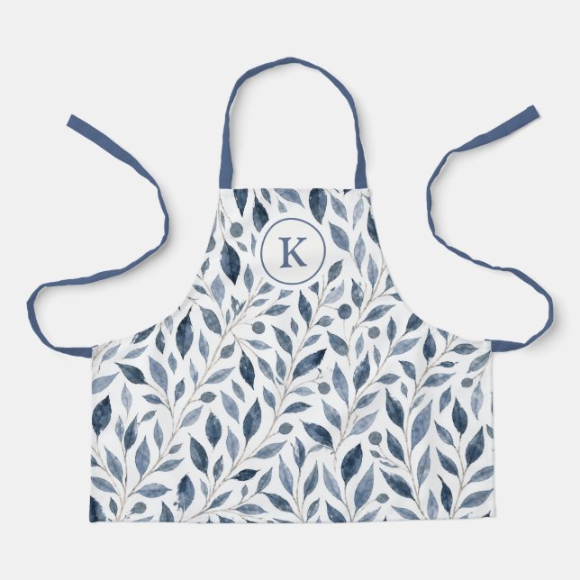 Blue Leaf Personalized Apron (Front)