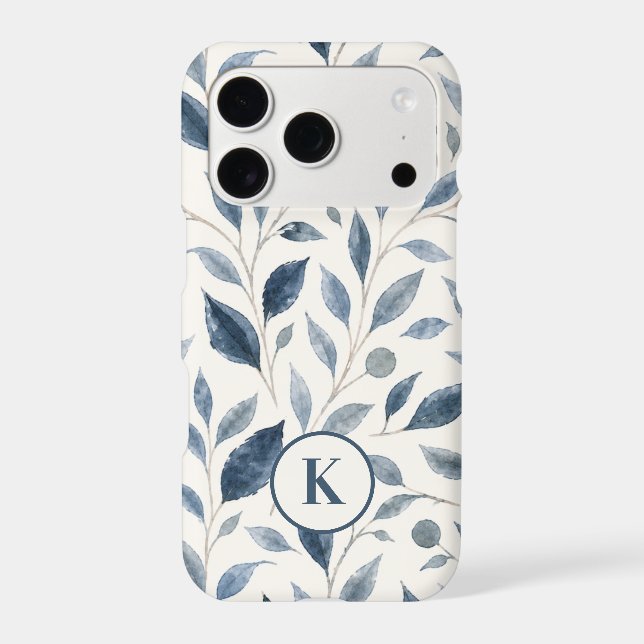 Blue Leaf Personalized iPhone / iPad case (Back)