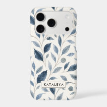 Blue Leaf Personalized iPhone / iPad case