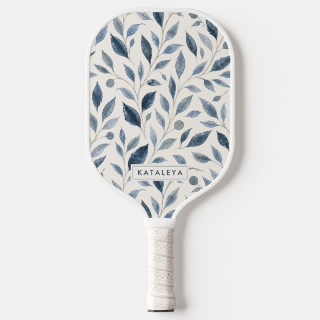 Blue Leaf Personalized  Pickleball Paddle (Front)